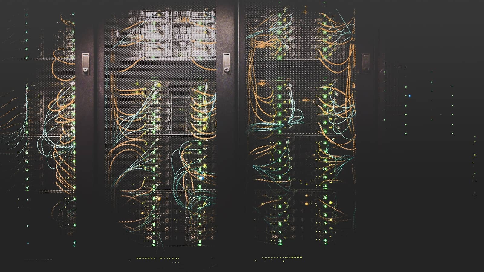 Modern data center with rows of illuminated server racks supporting high-performance compute workloads